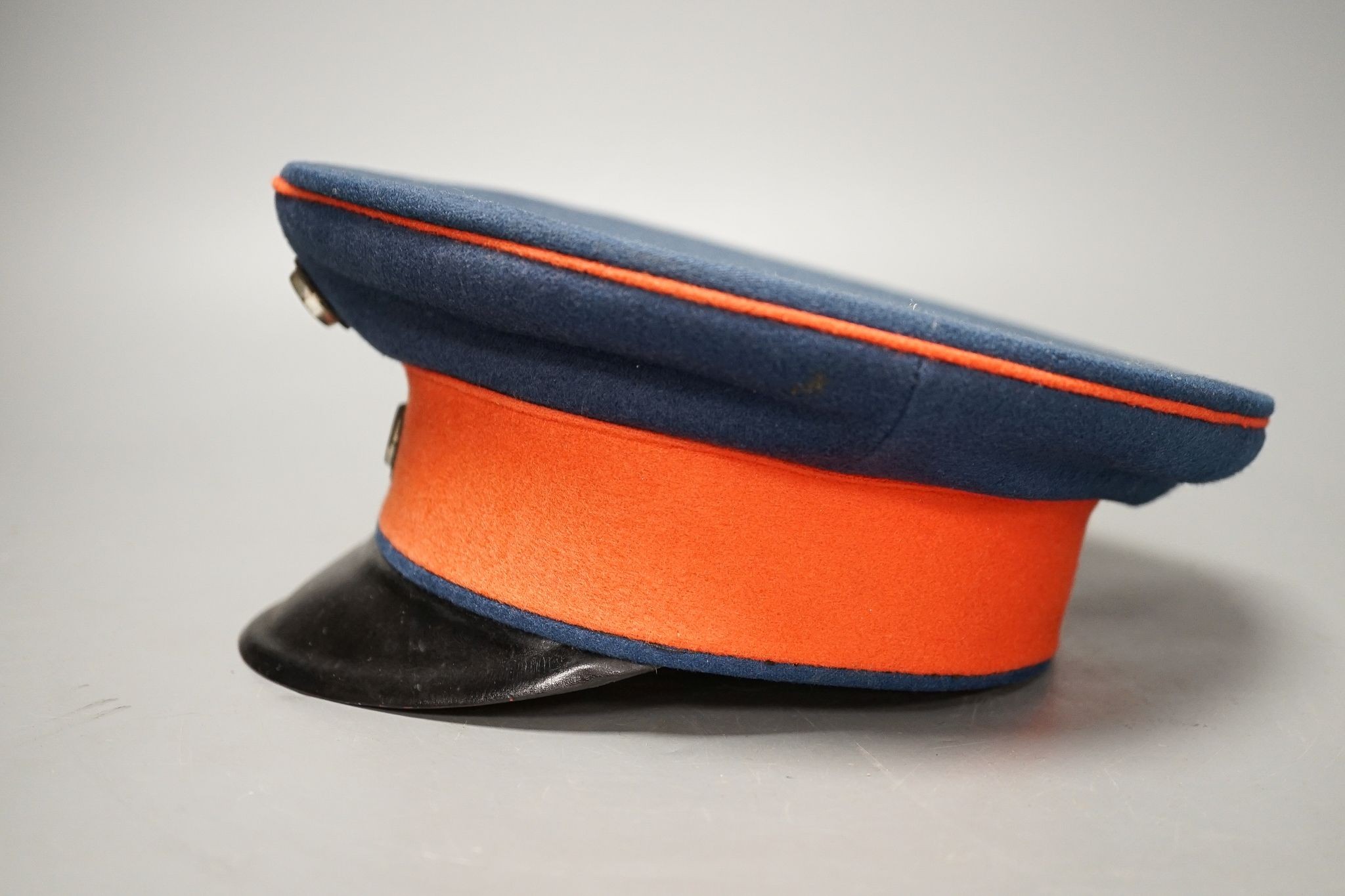 An Imperial German Prussian reservist peaked cap